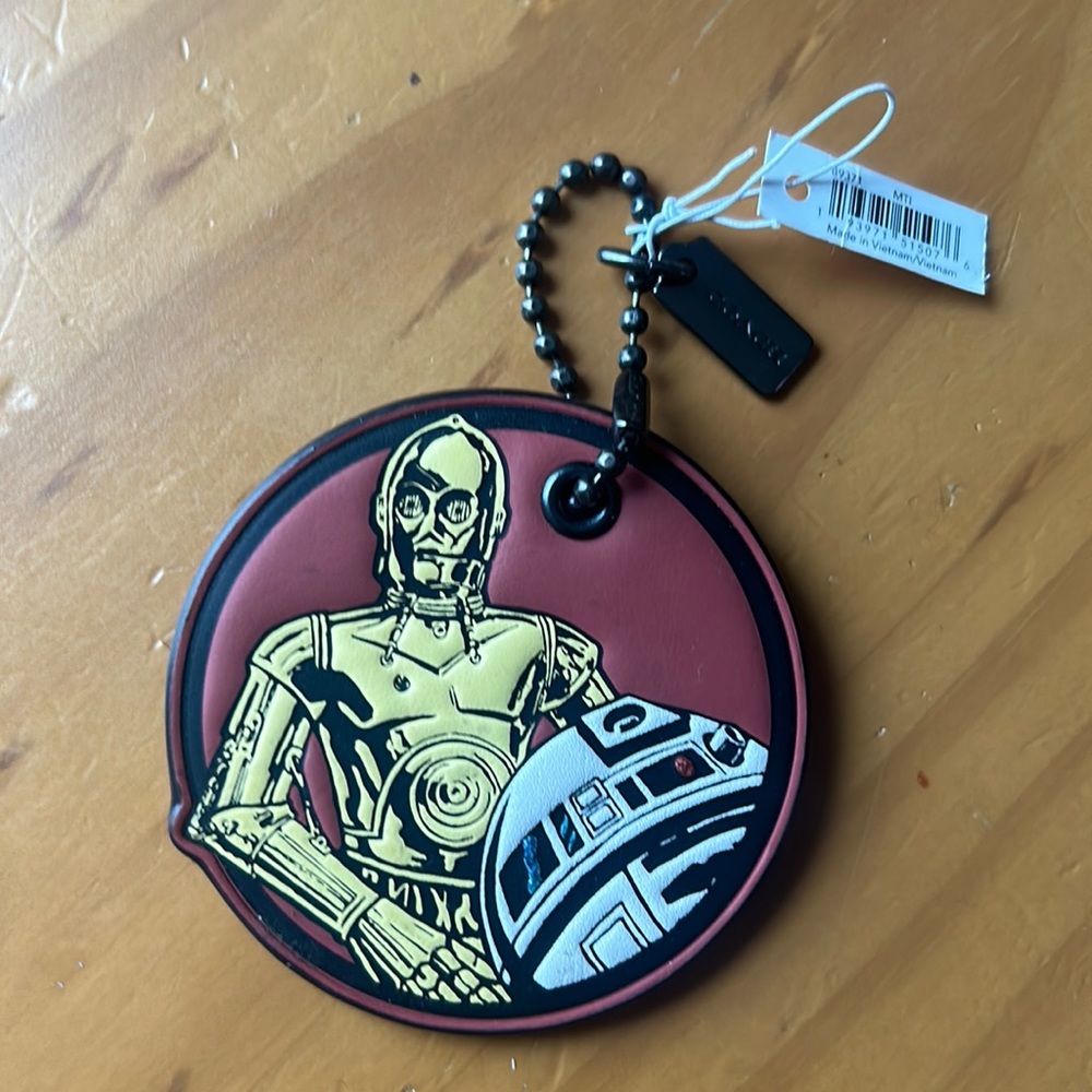 Coach Star Wars key tag C-3PO and R2D2 new with tag